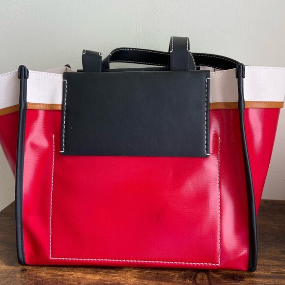 NWT MSRP$450 Proenza Schouler White Label large Morris coated tote bag Stained - Picture 11 of 11